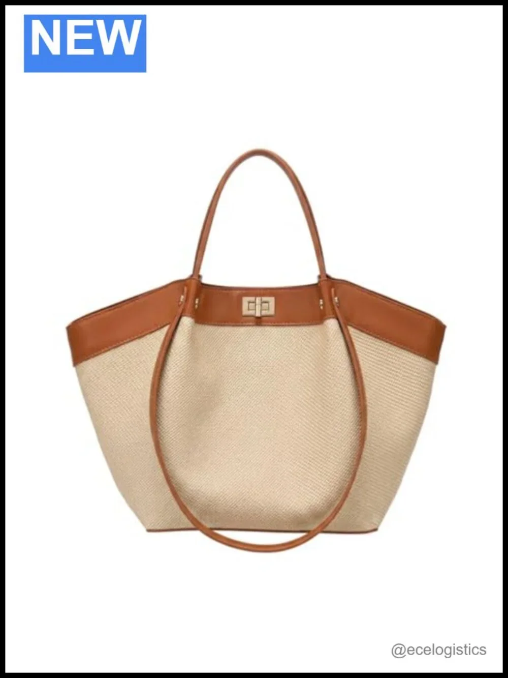 Canvas & Faux Leather Women's Tote Bag Satchel Laptop Work Purse Shoulder